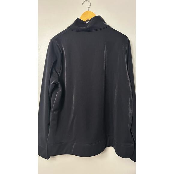 Under Armour Fleece Mirage Mock Neck Pullover Sweatshirt Black Shimmer Women XL - Picture 2 of 7